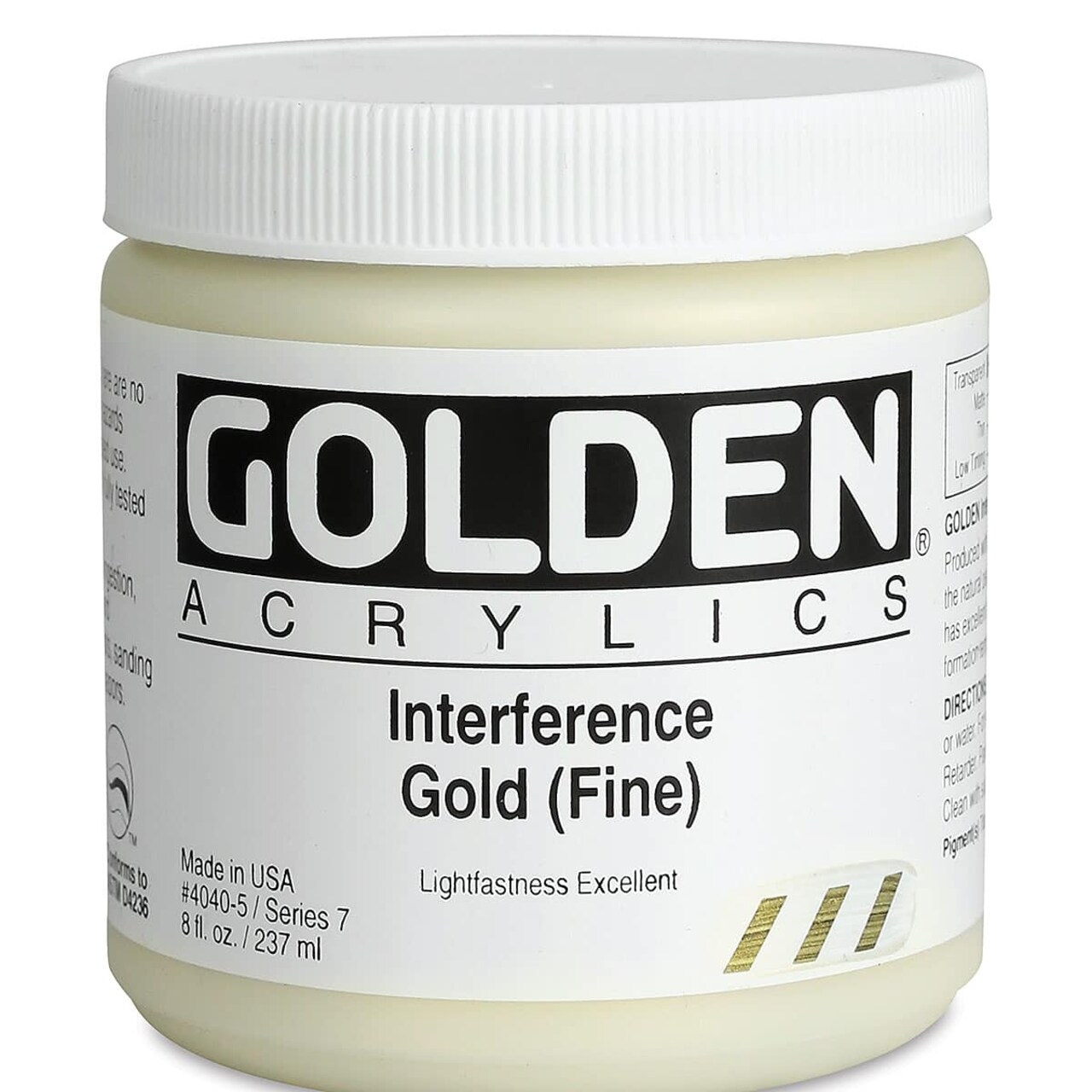 Golden Heavy Body Artist Acrylics - Interference Gold (Fine), 8 oz Jar